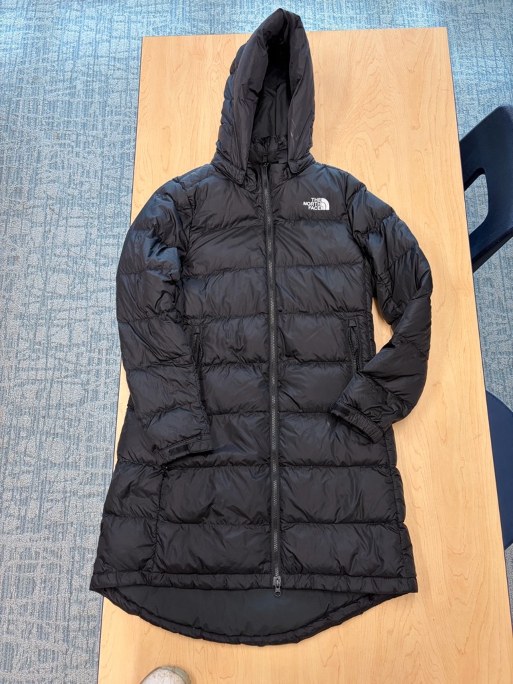 The North Face Women's Black Long Hooded Puffer Coat
